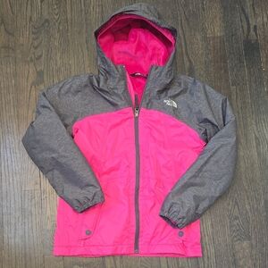 The North Face Pink and Gray Hooded Jacket